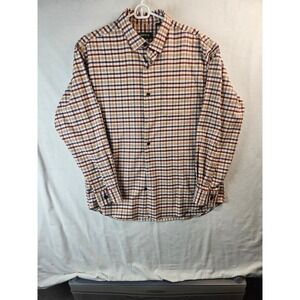 Orvis Mens Large Plaid Button Down Shirt Long Sleeve Multi Color Pocket L